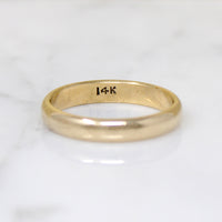 Classic 3mm Half Round Gold Band in Size 8.5