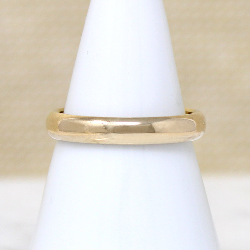 Classic 3mm Half Round Gold Band in Size 8.5