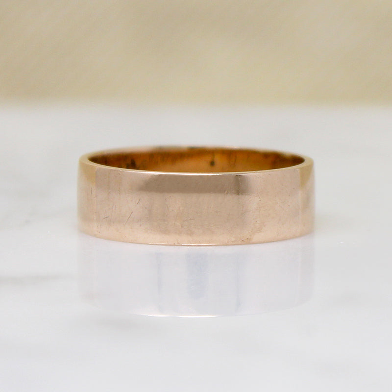 Romantic Rosy Gold Victorian Wedding Band Size 8.5