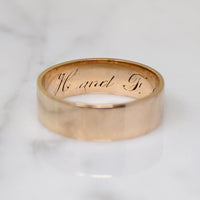 Romantic Rosy Gold Victorian Wedding Band Size 8.5