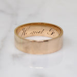 Romantic Rosy Gold Victorian Wedding Band Size 8.5