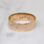 Romantic Rosy Gold Victorian Wedding Band Size 8.5