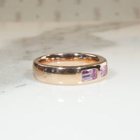 Pretty in Pink Sapphire & Curvaceous Rose Gold Band