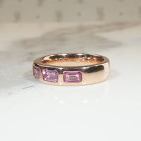 Pretty in Pink Sapphire & Curvaceous Rose Gold Band