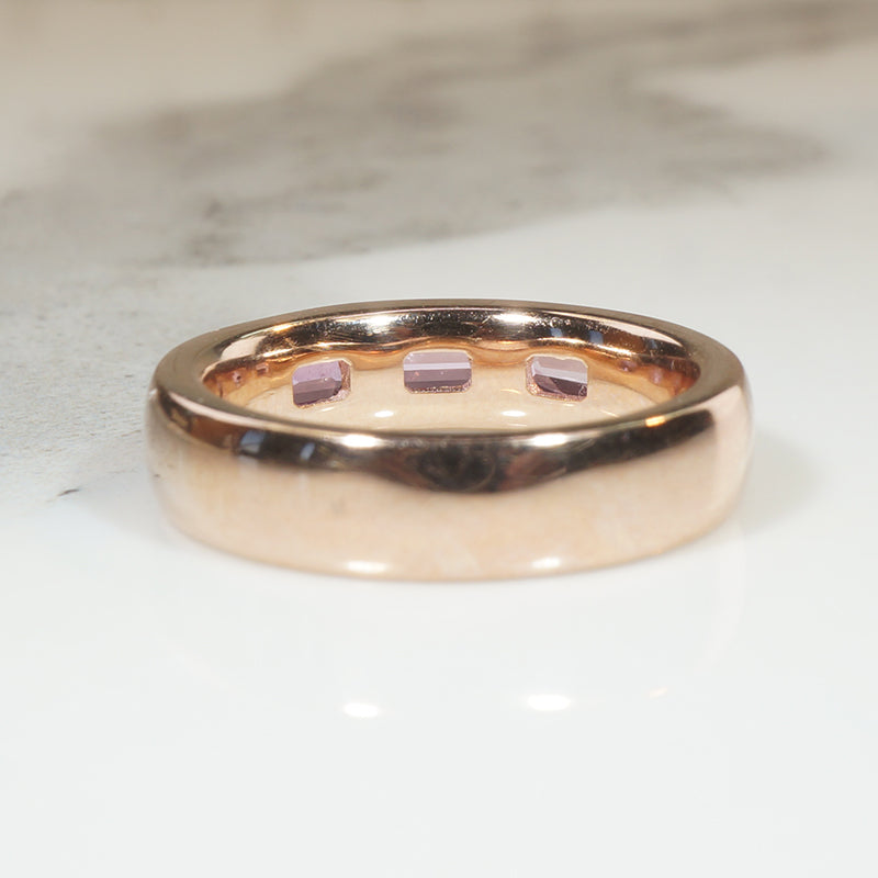 Pretty in Pink Sapphire & Curvaceous Rose Gold Band