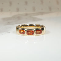 Obsessed with Orange Sapphire in Substantial Gold Band