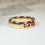 Obsessed with Orange Sapphire in Substantial Gold Band