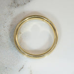 Voluptuous 18k Gold Band with Solitaire Diamond