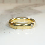 Buttery 18k Gold Band with Single Sparkling Diamond