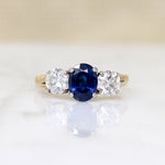 Breathtaking Thai Sapphire & Diamond Trilogy Ring