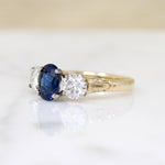 Breathtaking Thai Sapphire & Diamond Trilogy Ring