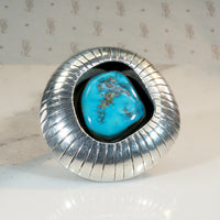 Oversized Shadowbox Turquoise & Sterling Ring 