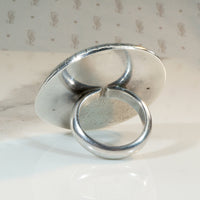 Oversized Shadowbox Turquoise & Sterling Ring 