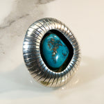 Oversized Shadowbox Turquoise & Sterling Ring 
