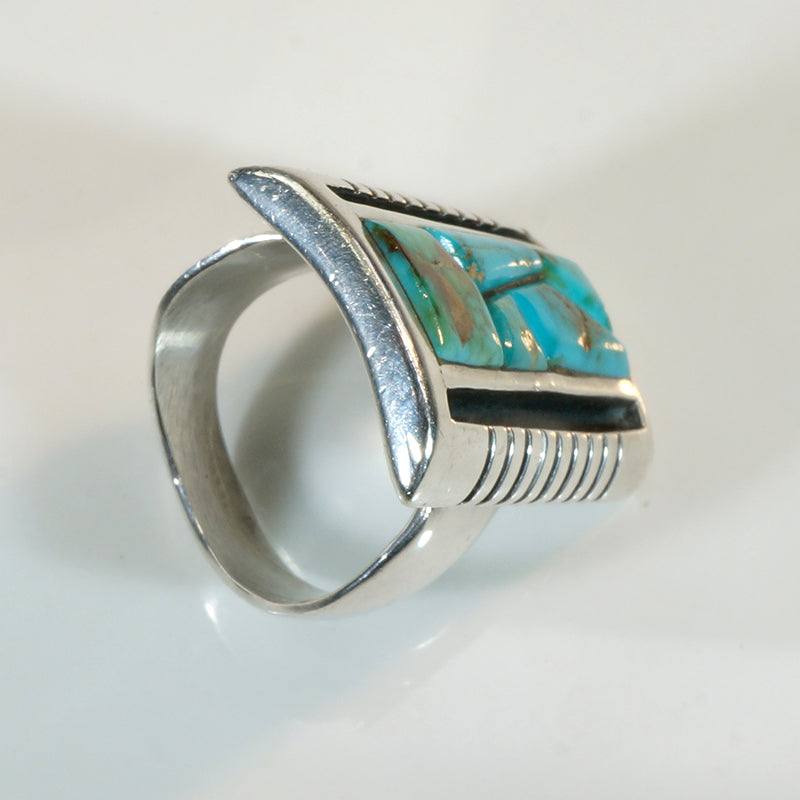 Sleeping Beaty Turquoise Statement Ring with Modernist Style