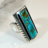 Sleeping Beaty Turquoise Statement Ring with Modernist Style