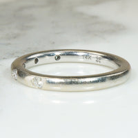 Curved White Gold and Diamond Band