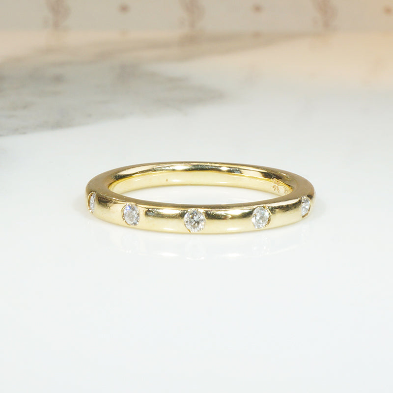 Smooth Gold and Diamond Band