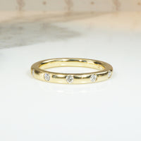 Smooth Gold and Diamond Band