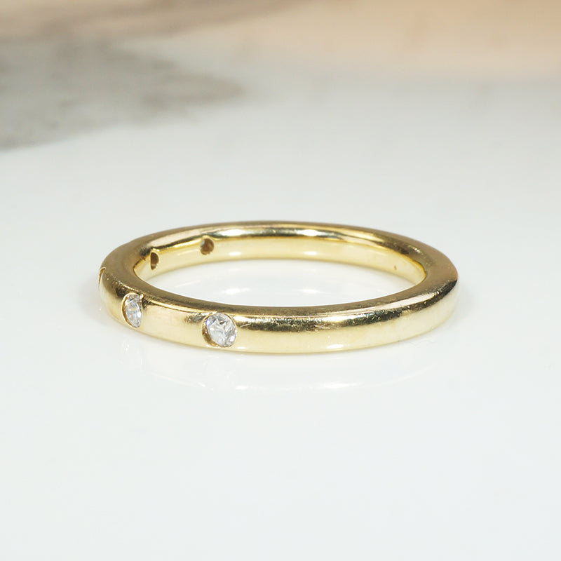 Smooth Gold and Diamond Band