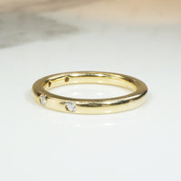Smooth Gold and Diamond Band