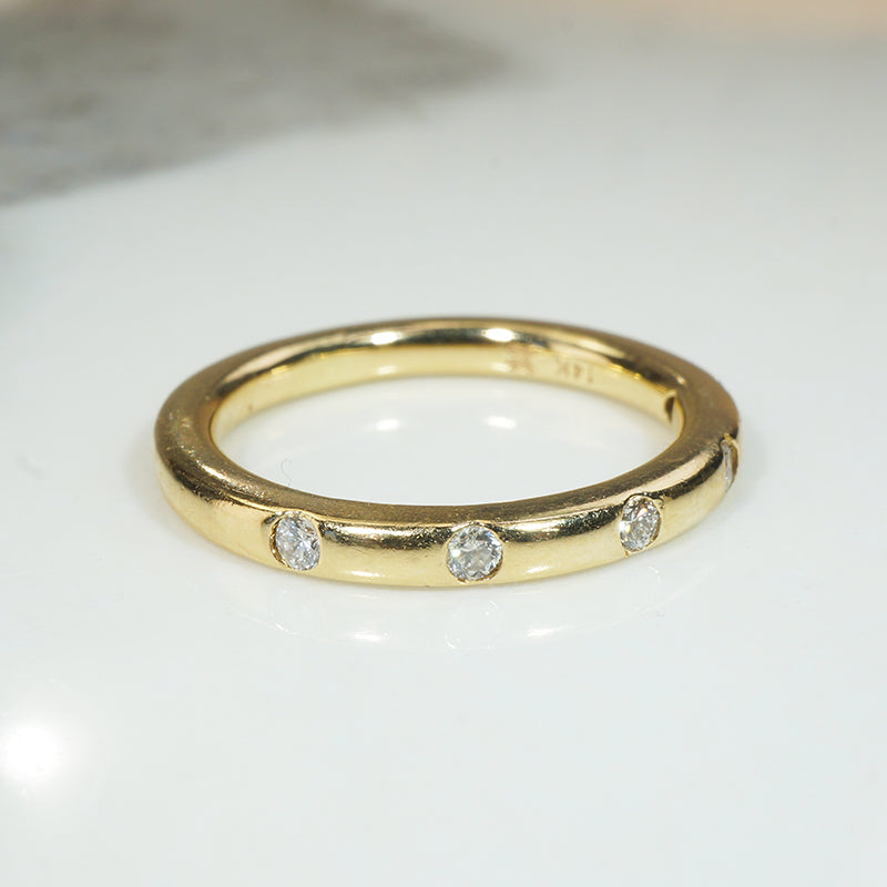 Smooth Gold and Diamond Band
