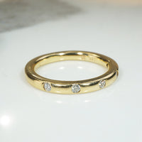 Smooth Gold and Diamond Band