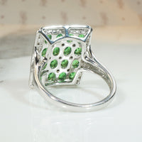 Stunning Tsavorite and Diamond Estate Panel Ring