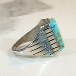 Handsome Signet-Style Turquoise & Sterling Ring