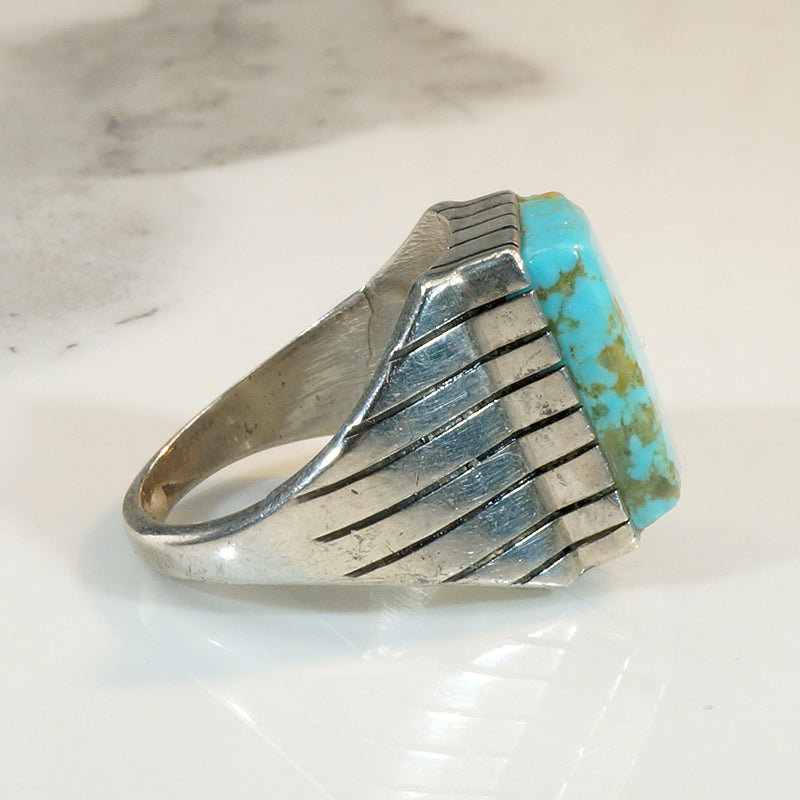 Handsome Signet-Style Turquoise & Sterling Ring