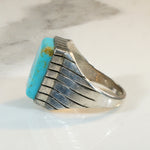 Handsome Signet-Style Turquoise & Sterling Ring