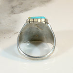 Handsome Signet-Style Turquoise & Sterling Ring