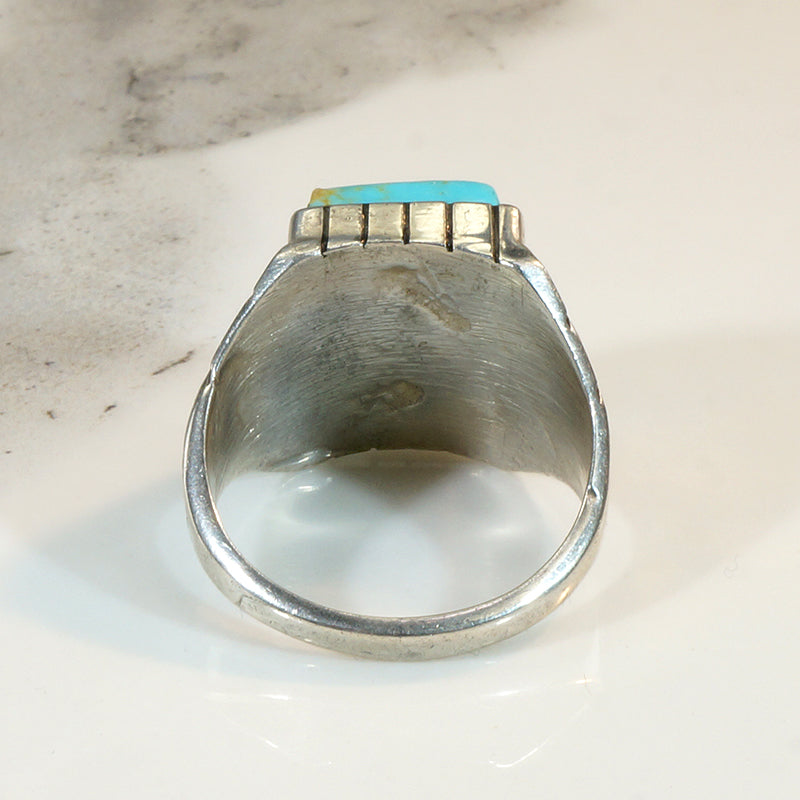 Handsome Signet-Style Turquoise & Sterling Ring