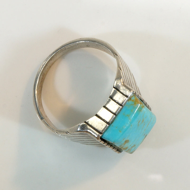 Handsome Signet-Style Turquoise & Sterling Ring