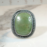 Mossy Green Turquoise & Sterling Silver Ring