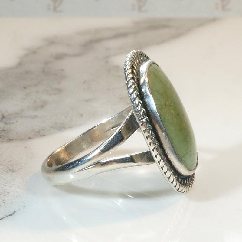 Mossy Green Turquoise & Sterling Silver Ring