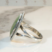 Mossy Green Turquoise & Sterling Silver Ring