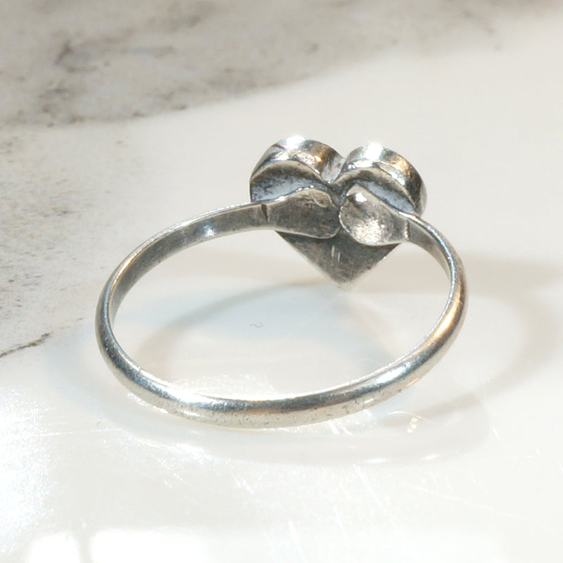 Opposites Attract Coral & Turquoise Heart Ring