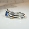 Sapphire and Diamond Platinum Engagement Ring and Band