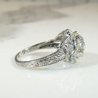 Fabulous 1.81ct Old European Cut Diamond in Platinum Deco Ring