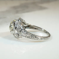 Fabulous 1.81ct Old European Cut Diamond in Platinum Deco Ring