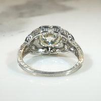 Fabulous 1.81ct Old European Cut Diamond in Platinum Deco Ring