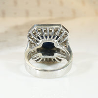Monumental Cabochon Sapphire & Diamond Ring