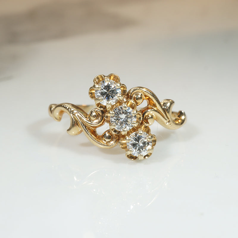 Swirling Beauty Antique Diamond Ring