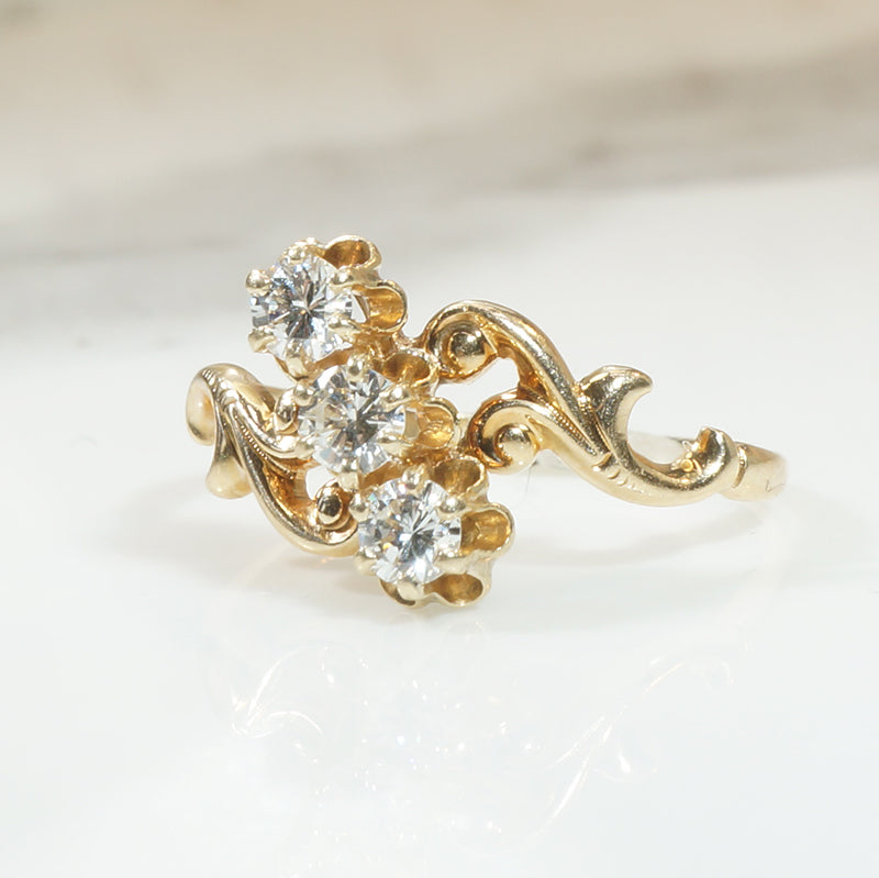 Swirling Beauty Antique Diamond Ring