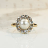 Lovely Pearl and OMC Diamond Halo Ring