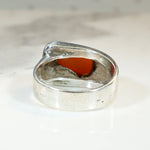 Chic Modernist Sterling Silver & Carnelian Ring