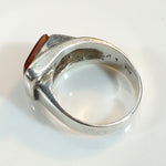 Chic Modernist Sterling Silver & Carnelian Ring