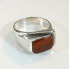 Chic Modernist Sterling Silver & Carnelian Ring