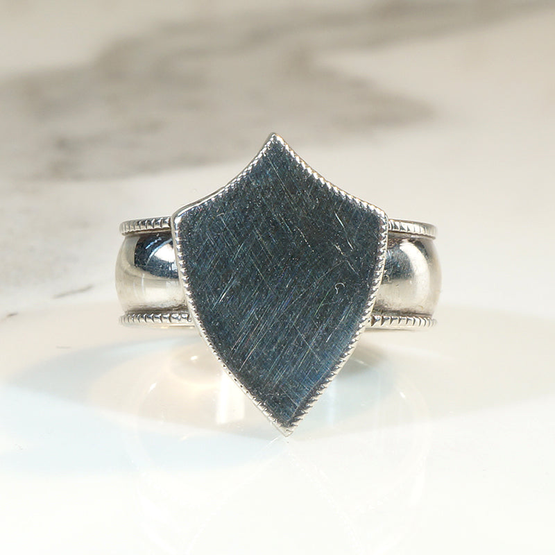 Striking Sterling Silver Signet Ring Size 6